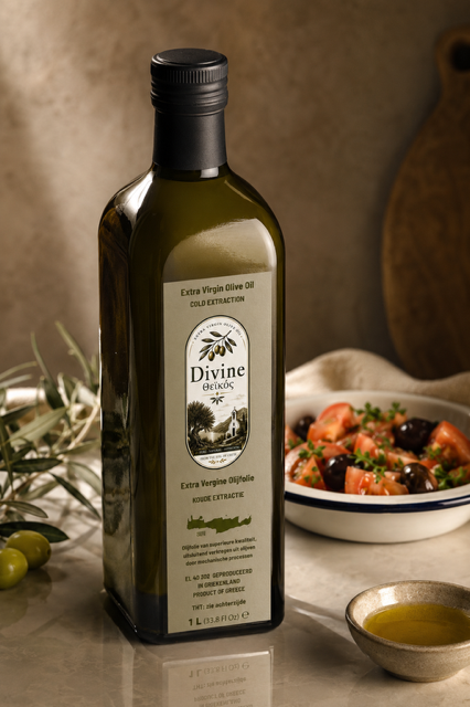 Divine Extra Vergine Olijfolie Fles 1 liter